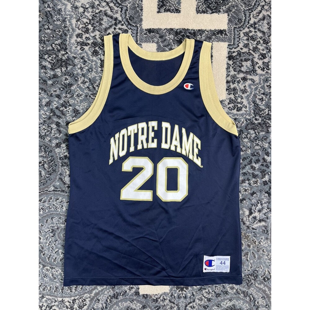 Vintage Mens Notre Dame Champion Basketball Jersey Laphonso Ellis #20 Mens Sz 44